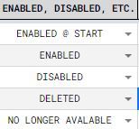 what's enabled or disabled
